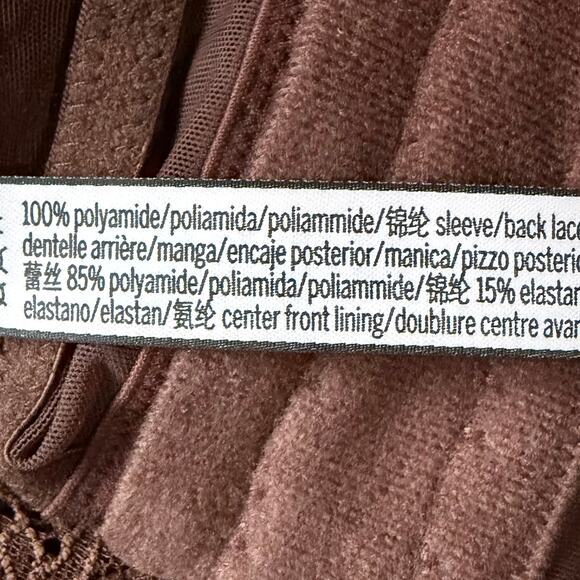 Victoria's Secret Dream Angels Corset Long Sleeve Chocolate Brown M 36A/36B NWT - Picture 7 of 9